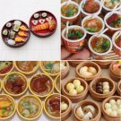 2Pcs Miniature Japanese Food Set, Miniature Ramen, Miniature Sushi, Mini Bento Box, Miniature Dimsum