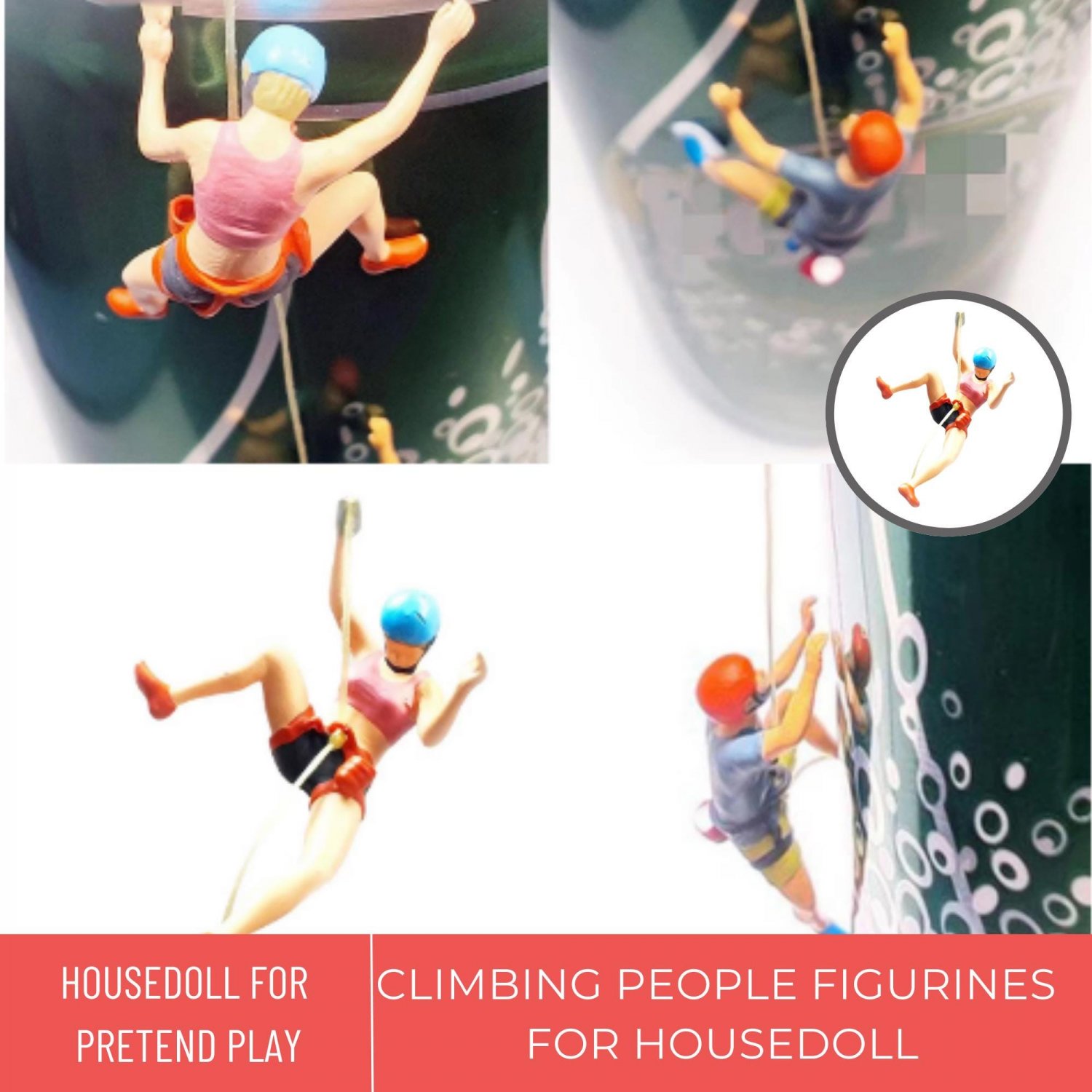 Miniature Figures Mounting Climbing, Sport Figures, Miniature Rock Climber Sport, Rock Climbers Micr