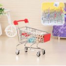 1Pc Miniature Shopping Cart, Realistic Supermarket Trolley, Miniature Market Cart, Dollhouse Shoppin