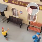 2Pc Miniature Park Bench, Park Bench Model for Garden Decor, Park Bench Figurine 1/64, Outdoor Lands