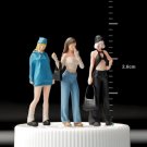 1Pc Miniature University Girl Figurine, Stylish Student Model 1/64, College Girl Miniature, Campus G