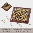 1 Set Miniature Chess Set, 1/12 Scale Dollhouse Miniature Chess, Dollhouse Chess Board, Mini Jeu D'