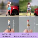 1Pc Schoolgirl Figurine, Miniature Female Student 1/64, Miniature Cute Student, College Girl Figure,