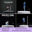 1Pc Miniature Figurine Photographer Figurine, Miniature Camera Man, Miniature Photography Scene 1/64