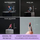 Miniature Figurine Skateboarder, Street Skating Figurine, Skateboarding Miniature 1:64, Skater Perfo