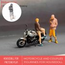 Miniature Figurine Motorcycle Couple, Miniature Biker Pair 1:64, Miniature Biker Pair, Motorcycle Fi