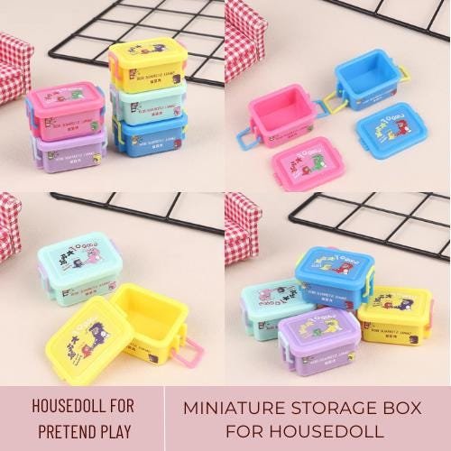 1Pc Miniature Storage Box, Miniature Lunch Box For Kid Pretend Play Toys, Miniature Dino Box, Miniat