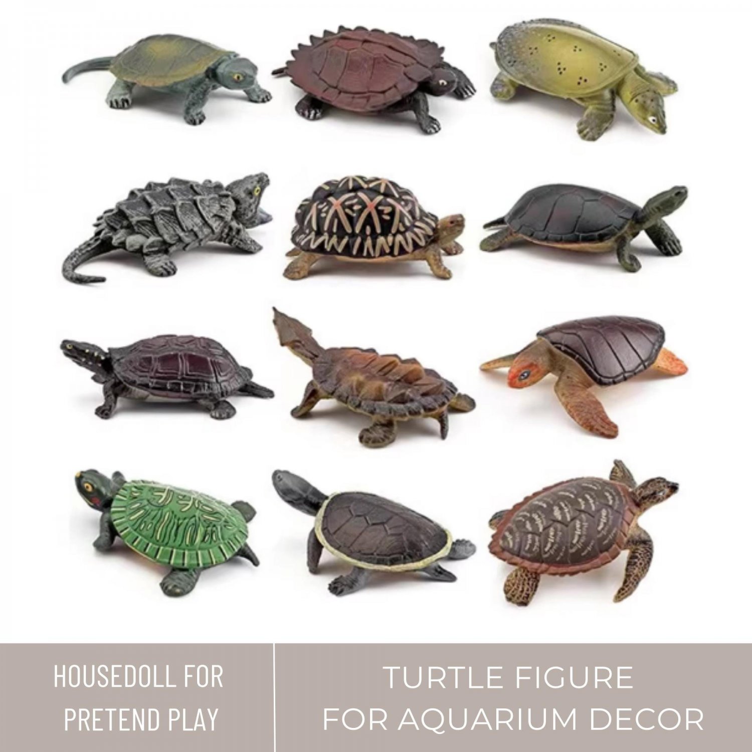Turtle Figure Animals, Miniature Realistic Turtle, Aquarium Ocean Ornament, Schildkr&Atilde;&para;ten Figur, Min