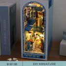 DIY Miniature Cafe Bookshelf, City Bookshelf Set, Coffee Store Book Nook Kit, Miniatur Café Regal, 