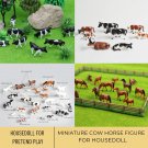 Miniature Horses and Cows In The Meadow, Realistic Farm Animal Figurines, Realistic Miniature Horse,