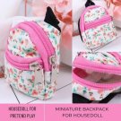 1Pc Miniature Pink Flower Bag, Backpack For Mini Doll, Small Fashion Bag, School Bag Dollhouse Toys 