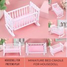1 Pc Miniature Bed Cradle, Dollhouse Pink Bed Cradle, Mini Baby Cradle, Doll Shaker Accessories, Min