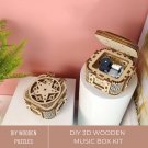3D DIY Wooden Music Box, Mechanical Puzzle Craft Gift , Wooden Puzzle Music Box for Creative Project
