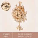 3D DIY Wooden Wall Clock Puzzle Kit, DIY Wood Puzzle Wall Clock, Mechanical Craft Kit, Functional Ti