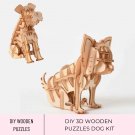 3D DIY Wood Puzzle Animal Kit, Wooden Dog Puzzle, Wooden Puzzle Sherina Dog, Wooden 3D Chihuahua Cra