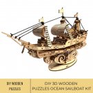 3D DIY Wood Puzzle Sailboat Kit, Wooden Sailboat Puzzle, Wooden Sailboat for Nautical Decor, Perfect