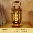 3D DIY Wood Puzzle Lantern Kit, Wooden Lantern Puzzle for Unique Home Decor, 3D Decorative Light Kit