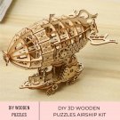 3D DIY Wood Puzzle Airship Kit, DIY Airship Wooden Puzzle, 3D Mechanical Model Kit, Wooden Puzzle Tr