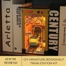 DIY Miniature Japanese Train Station Bookshelf, Japanese Bookshelf Station with Cherry Blossom Tree,