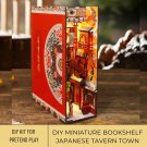 DIY Miniature Japanese Town Bookend Kit, Bookshelf Japanese Tavern Town, Japanese Tavern Miniature B