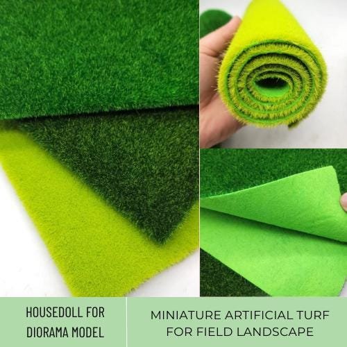 25Cm Artificial Turf, Grass Mats Anti-Wrinkle Landscape Scale Train Railway, Miniature Grass for Dio