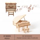 DIY 3D Wooden Puzzle Piano Music Box, DIY Musical Model Kit, Wooden Piano Puzzle for Music Lovers, D