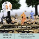 25Pcs Miniature Architectural Train Building with People Figures, People Figures Perfect for Diorama