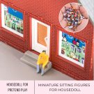 100Pcs Miniature Sitting Color Figures, Sitting Figures For Building Scene, Tiny Sitting Figures, Si