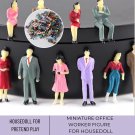 Miniature Office Worker Figure, Realistic Workaholic Desk Scene Model, Miniature Office Employee Fig