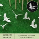 Miniature White Pigeons, Miniature Bird Collectibles, Realistic Miniature White Pigeons, Tiny Bird M