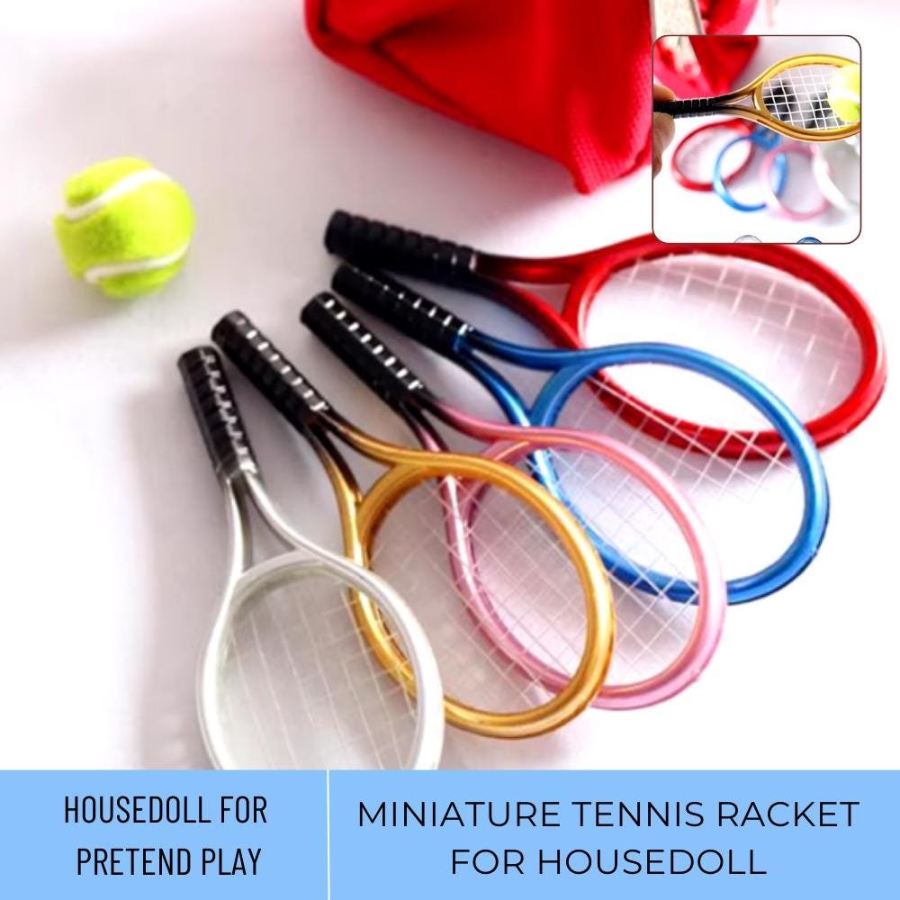 2Pcs/set Miniature Tennis Racket, Miniature Equipment Doll Sport, Miniatur Schlagball, Sport Zubeh&Atilde;&para;
