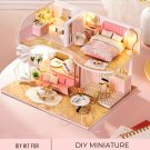 DIY Miniature Pink Room Decor Kit, Tiny Home with Bathroom Decor, Miniature Girly Pink House, Miniat