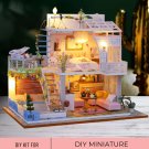 DIY Miniature Pink House Kit, Miniature Cozy Bedroom, Living Room & Swimming Pool, Miniature Adorabl