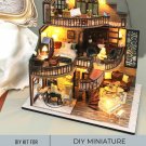 DIY Miniature Vintage House Kit, Miniature Classic Decor with Spiral Staircase, Miniature Antique Ho