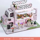 DIY Miniature Pink Flower Truck Kit, Miniature Plant and Garden Shop, DIY Kit with Flowers and Cute 