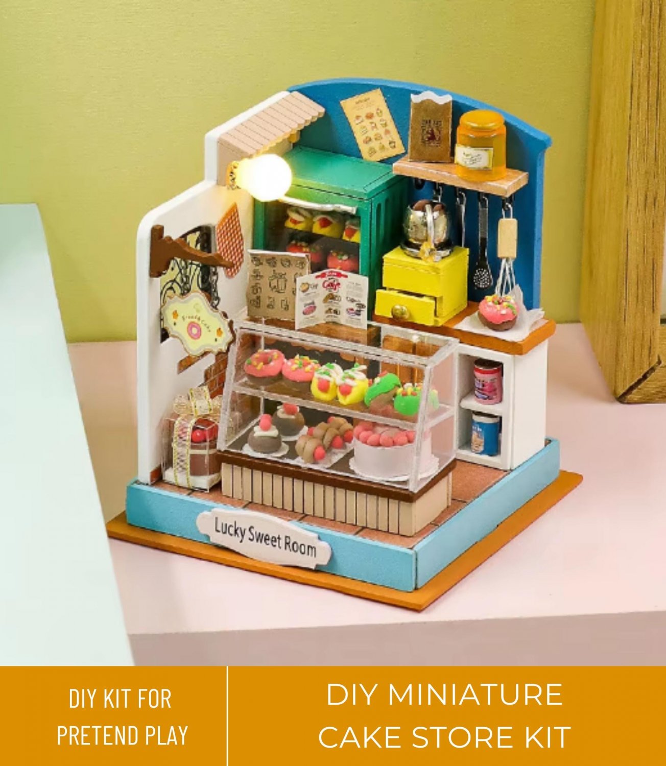 DIY Miniature Bakery Kit, Miniature DIY Cake Shop, Adorable Bakery with Realistic Features, Mini Bak