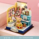 DIY Miniature Musical Bedroom Kit, Tiny Bear, Piano, Guitar, and Drum Kit, Mini Music Lover’s Room