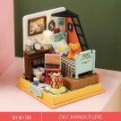 DIY Miniature Bear Bedroom Kit, Miniature Bedroom with Paintings, Miniature Bedroom DIY Kit, Adorabl