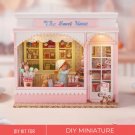 DIY Miniature Pink Sweet Shop with Girl Kit, Miniature Cakes, Sweets, and Adorable Seller, Miniature