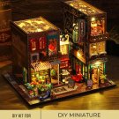 DIY Miniature Hotel and Flower Shop Kit, Miniature Cozy Hotel Building, Miniature Florist Store, Tin