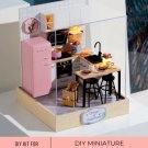 DIY Miniature Kitchen with Refrigerator Kit, Tiny Cooking Space, Miniature Kitchen Scene,  Mini Kitc