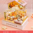 DIY Miniature Pink House Kit, Mini Home Comfort and Elegance, Cozy Living Room and Bedroom Set, Tiny