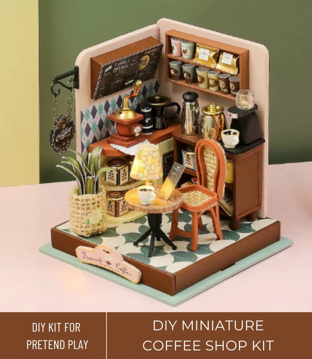 DIY Miniature Coffee Shop Kit, Build a Miniature Coffeehouse, Miniature Barista, Miniature Coffee Ba