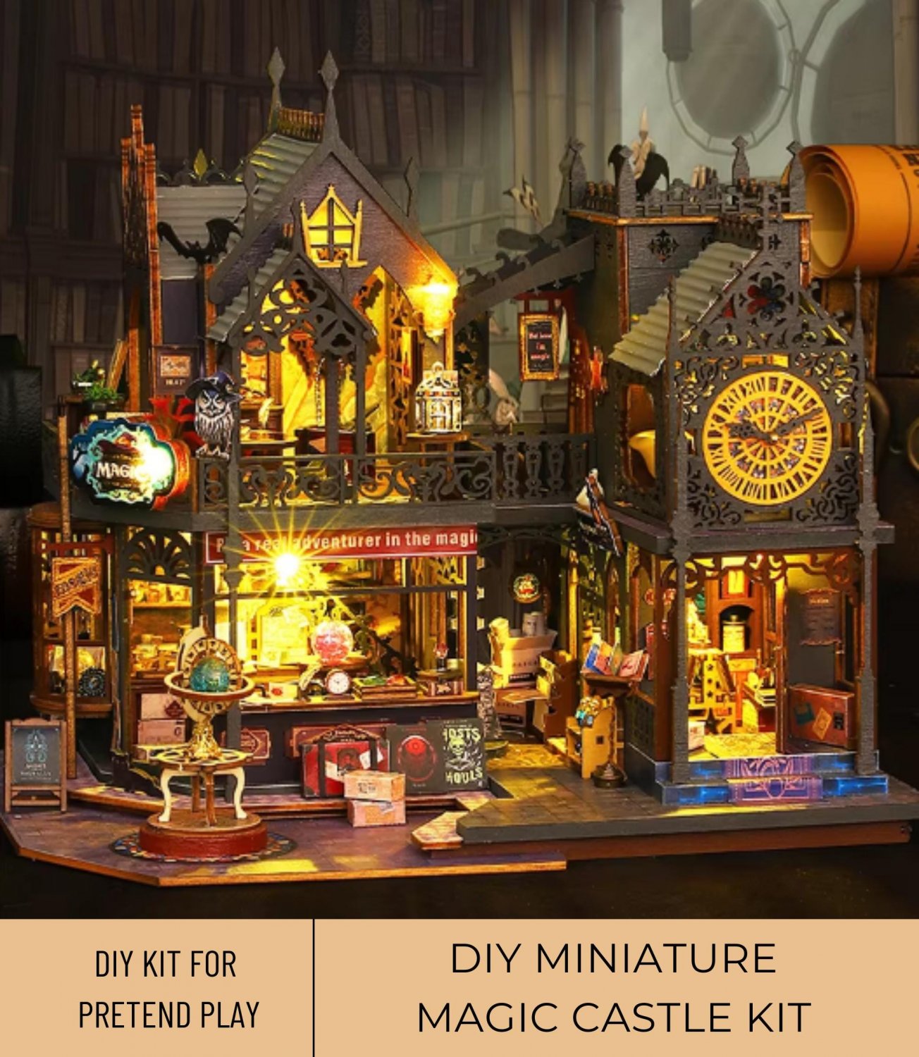 DIY Miniature Witch Castle Kit, Magical House with Enchanting Equipment Kit, Miniature Witch's Magic