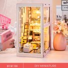 DIY Miniature Elegant House Bookshelf, Mini Living Room and Bedroom with Butterfly Lamp, Miniature B