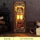 DIY Miniature Church Bookshelf Kit, Mini Spiritual and Timeless Craft Kit, Miniature Bookshelf with 