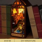 DIY Miniature Town, Miniature City Bookshelf Set with Bridge, DIY Book Nook Kit, Bookshelf City Mini