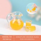 3Pcs Miniature Orange Juice, Miniature Drink, Miniature Juice For Doll House, Mini Cup, Miniature Gl