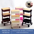 1Pc Miniature Wheel Storage, Mini Pink Trolley, White Mini Storage Shelf, Black Trolley Dining Cart 