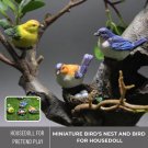 4Pcs Miniature Bird's Nest and Bird, Mini Birdie, Mini Garden Decor, Miniature Eggs, Miniature Yello